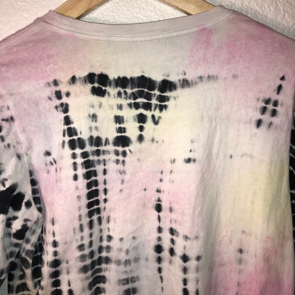 REFORMATION JEANS Long Sleeve Tee Tie-Dye Black White Pink Yellow size Medium - Picture 10 of 14